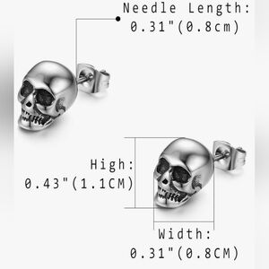 Silver Skull Stud Earrings